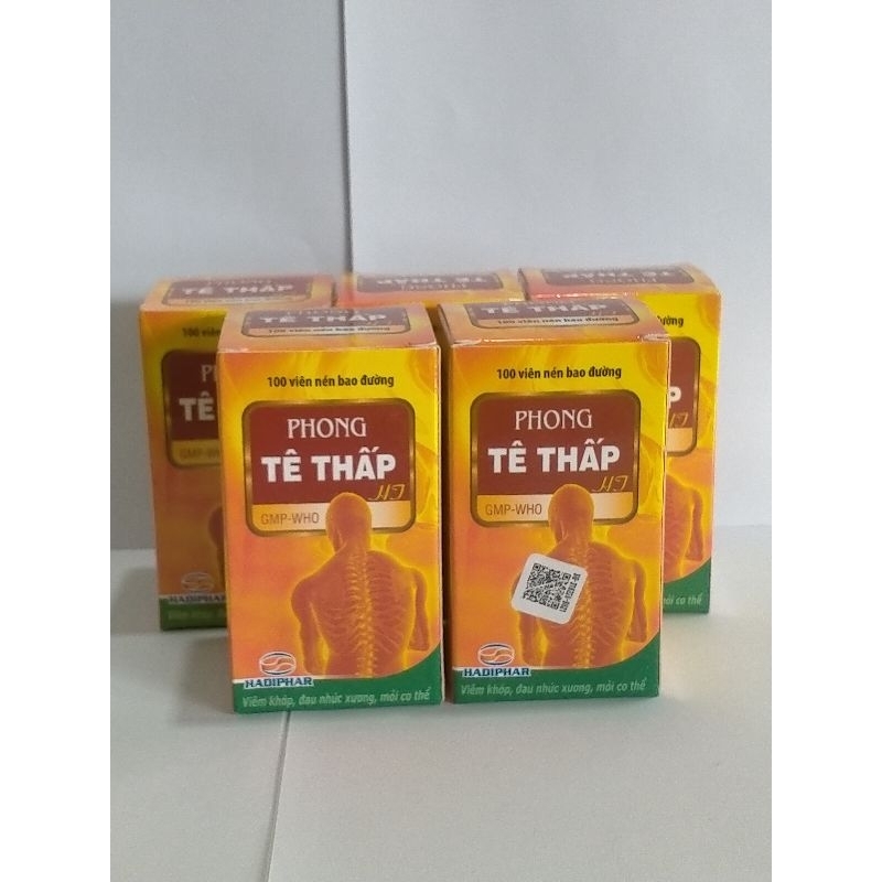 PHONG TÊ THẤP HADIPHAR Chai 100 viên nén bao đường