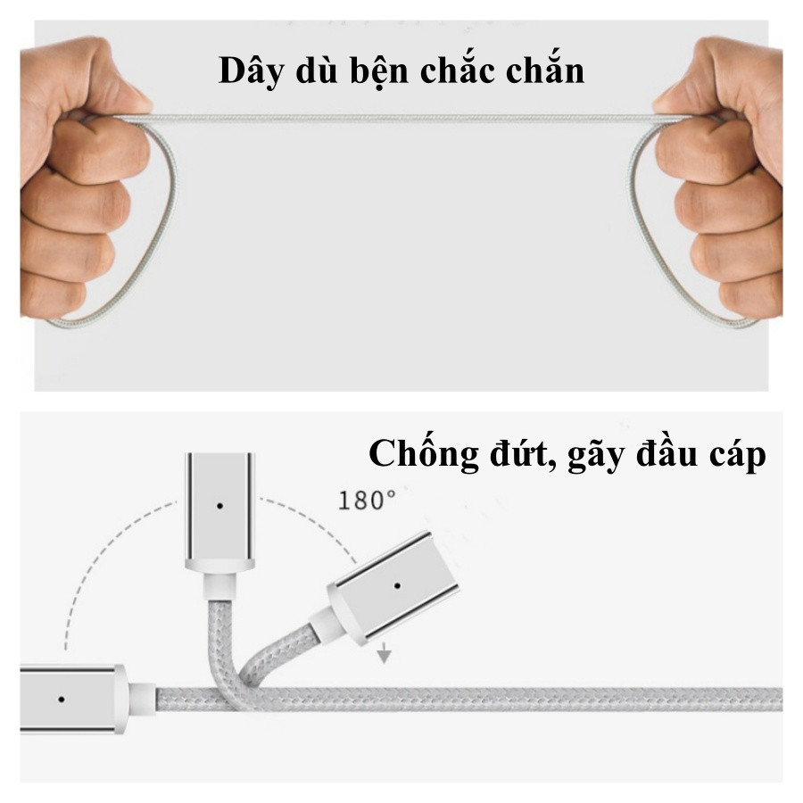 Cáp Sạc Dây Dài 1m 2m Cho Ip Chất Dù Dày Dặn Siêu Bền Chống Nóng Máy Khi Sạc