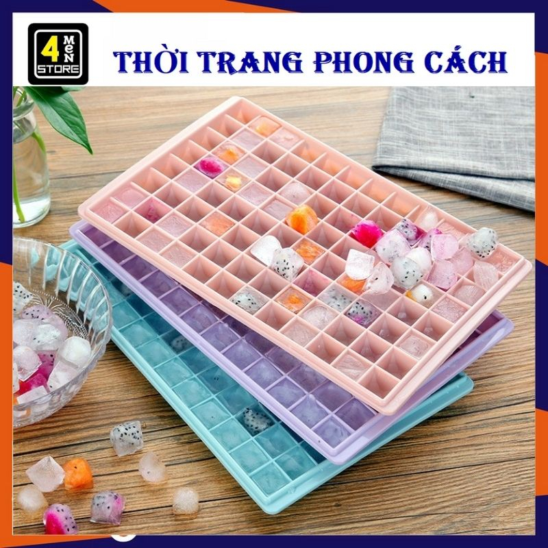 Khay Làm Đá Viên Kim Cương 96 Ô Bằng Silicon - Khay Đá Viên - Khuôn Làm Thạch, Rau Câu 96 Lỗ Cao Cấp / Khay Đựng Đá