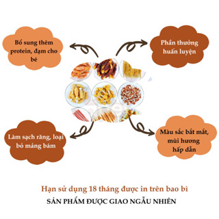 Xương gặm chó chó mèo , gà bọc xương, mài răng, loại bỏ mảng bám cho thú cưng (100gr) - lutpet