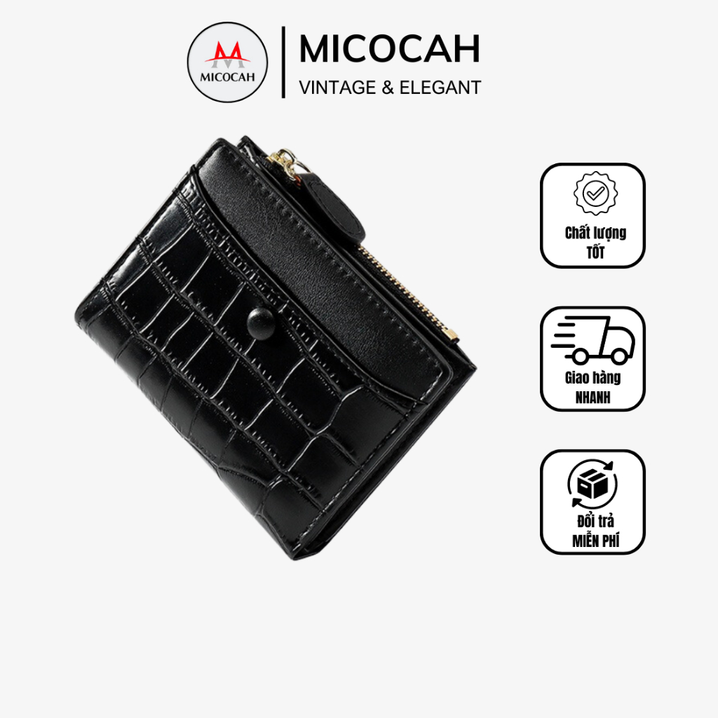 Ví nữ ngắn mini thời trang chính hãng TAOMICMIC nhỏ gọn nhiều ngăn đựng tiền da cao cấp cực đẹp giá rẻ TM09 - Micocah