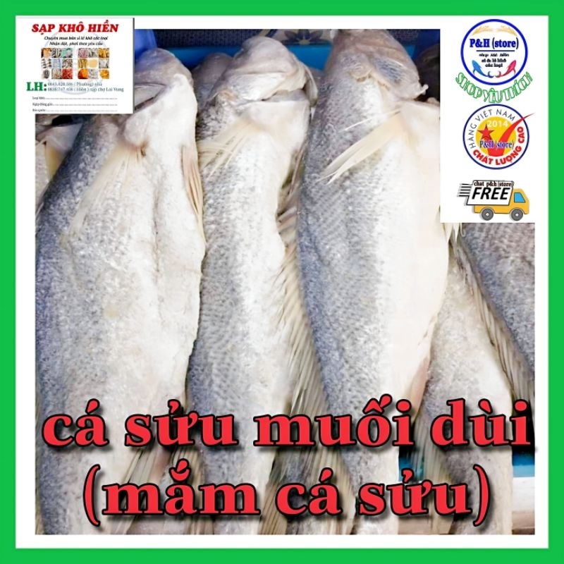 Khô cá sửu muối dùi bán nguyên con từ 400_800gram