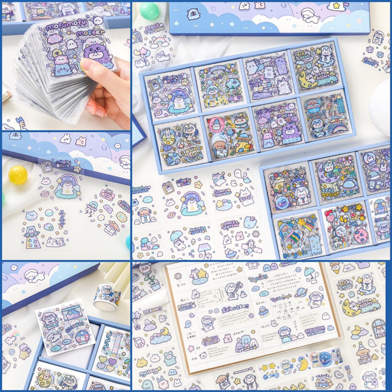 Sticker 200 tấm miếng dán trang trí Chống thấm nước Phong cách Hàn Quốc dễ thương