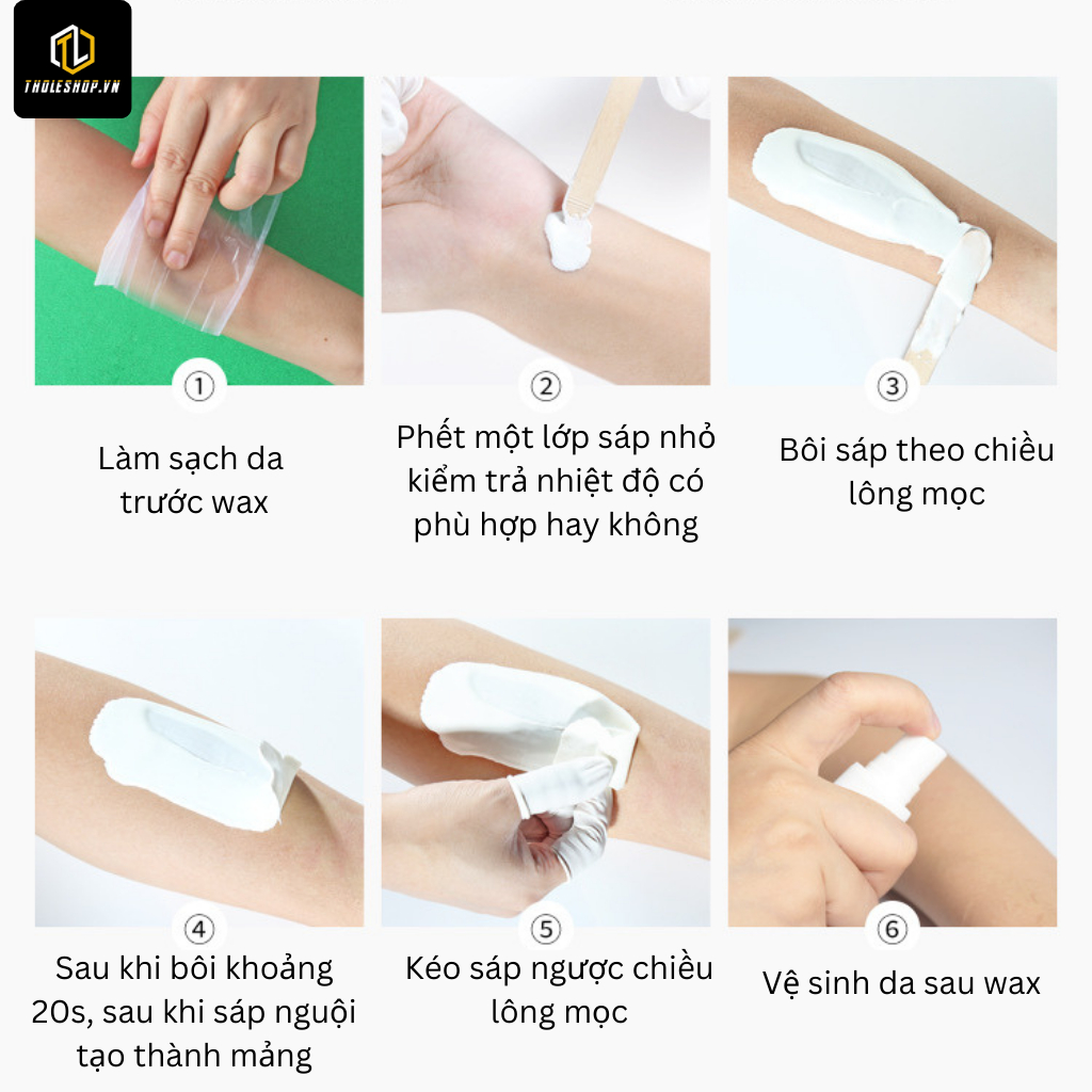 Sáp Wax Lông Sữa Dừa Siêu Bám Lông Dùng Cho Da Nhạy Cảm Tặng Que Tholeshop 1010