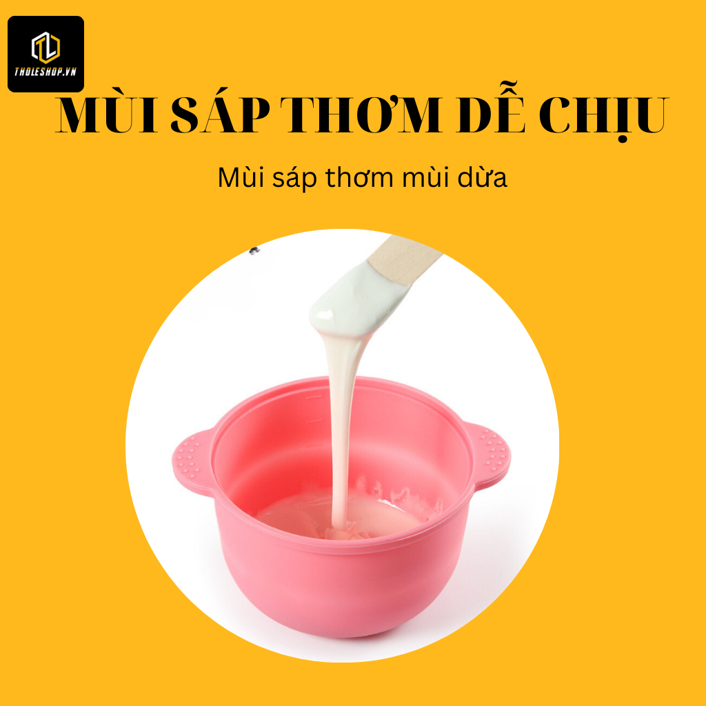 Sáp Wax Lông Sữa Dừa Siêu Bám Lông Dùng Cho Da Nhạy Cảm Tặng Que Tholeshop 1010