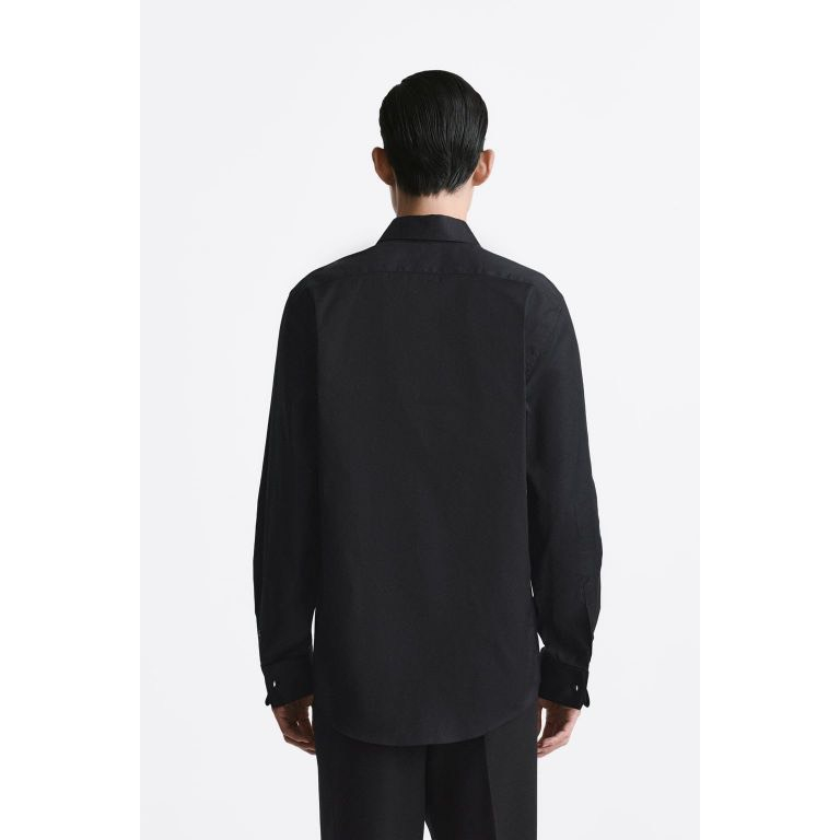 Áo sơ mi nam màu đen Zara authentic TWILL FRENCH CUFF size S
