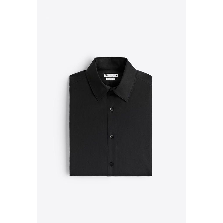 Áo sơ mi nam màu đen Zara authentic TWILL FRENCH CUFF size S