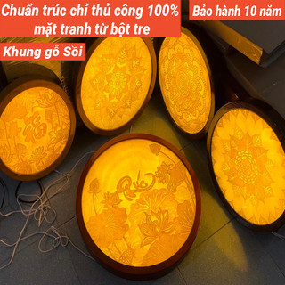 Tranh trúc chỉ thủ công cao cấp mặt tranh làm thủ công 100% từ bột tre