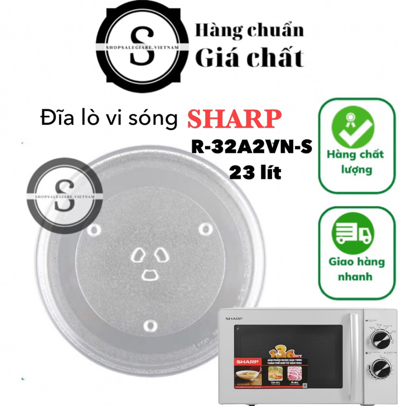 Đĩa lò vi sóng Sharp R-32A2VN-S 23 lít - đĩa thuỷ tinh lò vi sóng sharp 23L