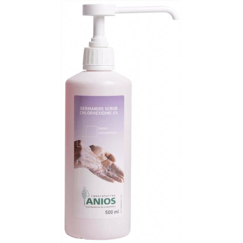 Dung dịch rửa tay xà phòng Dermanios scrub chlorhexidine 4% / nước rửa tay phẫu thuật 500ml
