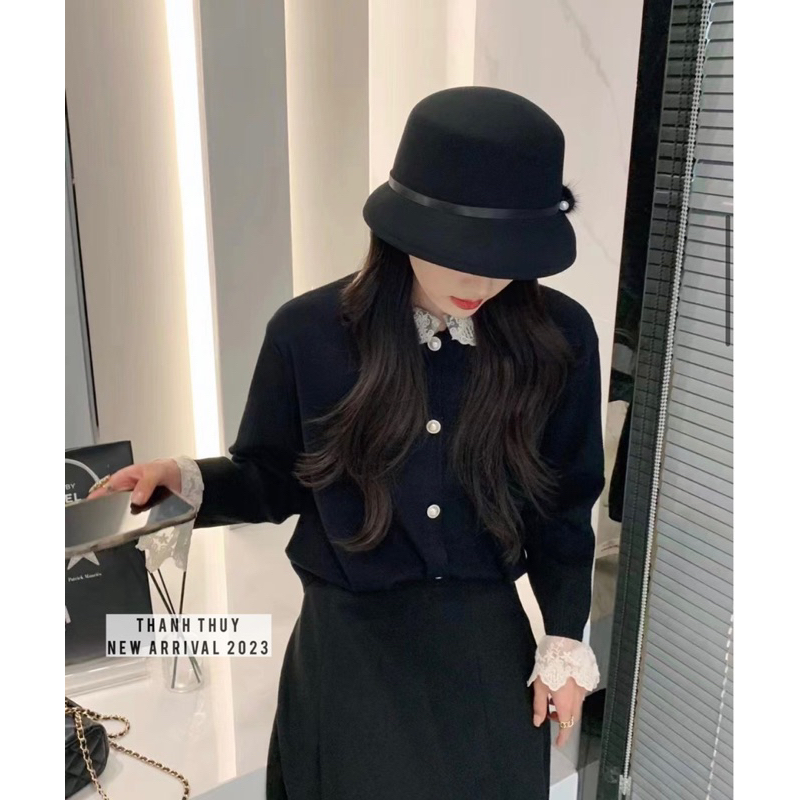 Mũ dạ chuông cao cấp lông vũ cho nữ