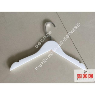 Móc áo + Kẹp quần gỗ trắng em bé