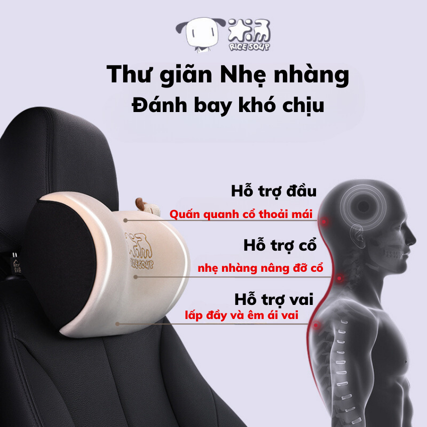 Đệm Tựa Lưng và Gối Tựa Đầu BOGi Cao Su Non,Vải Nhung Cho Xe Ô tô Và Ghế Văn Phòng Chống Đau Lưng,Tự Điều Chỉnh Tư Thế | BigBuy360 - bigbuy360.vn
