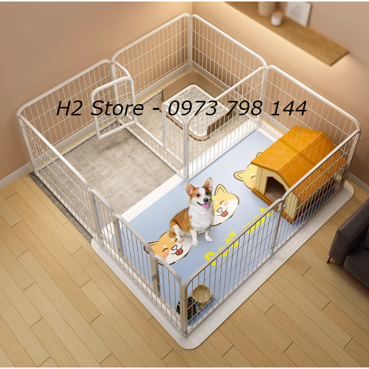 Combo chuồng quây cho chó Corgi, Border Collie, Shiba Inu,... và những loài chó vừa khác kích thước 60*70cm - H2 Store.
