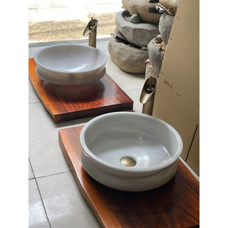 Chậu lavabo đá tự nhiên trắng muối