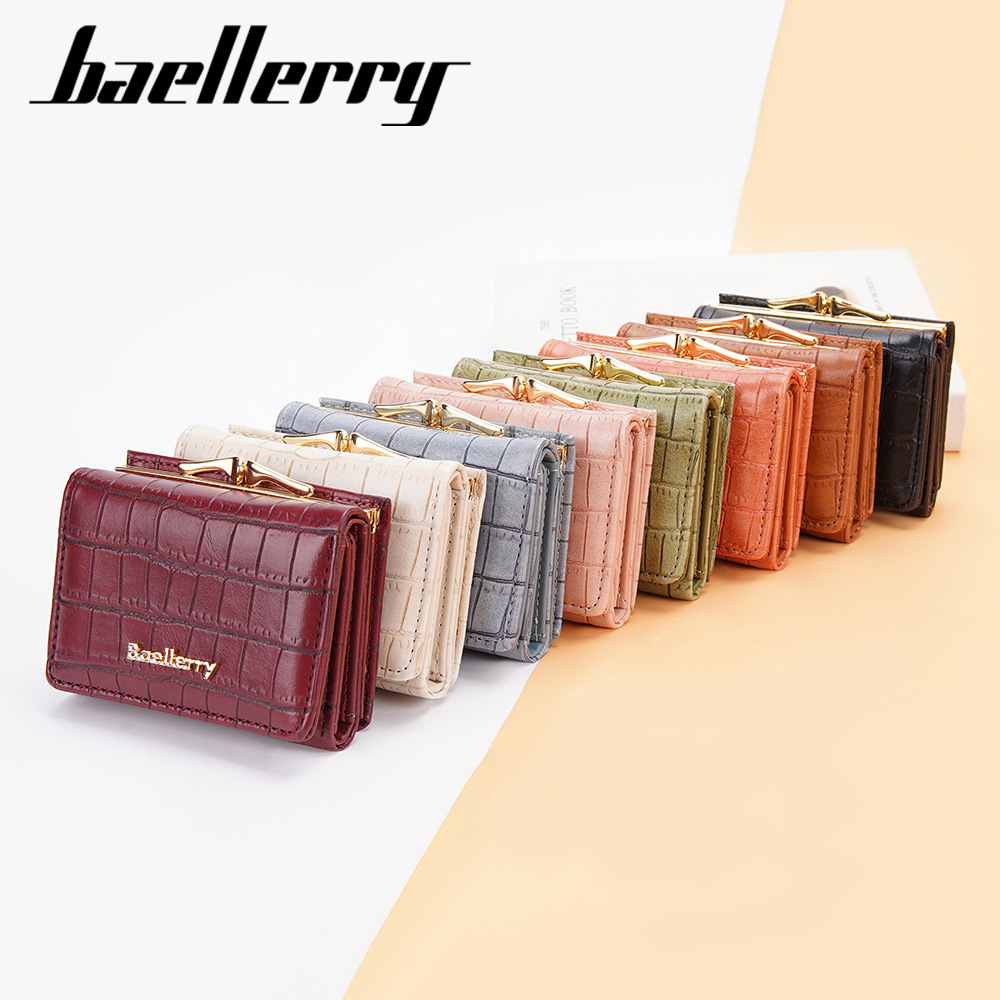 Ví Nữ Cầm Tay Hiệu Baellerry Vân Da Cá Sấu Kiểu Dáng Vintage - N2398