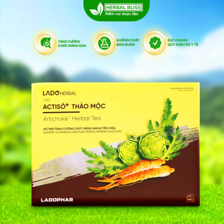 Trà Atiso + Thảo Mộc Ladophar Trà túi lọc atiso Đà Lạt giải độc gan, tăng cường chức năng gan Hộp 100 túi lọc