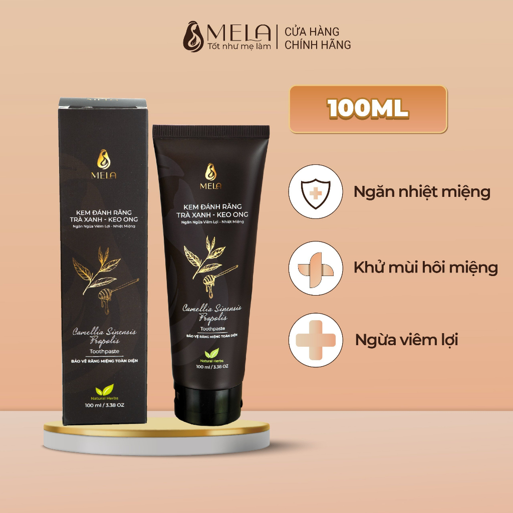 Combo Nước Súc Miệng + Kem Đánh Răng Trà Xanh Keo Ong MELA Giúp Ngăn Ngừa Nhiệt Miệng Hơi Thở Thơm Mát - ML438