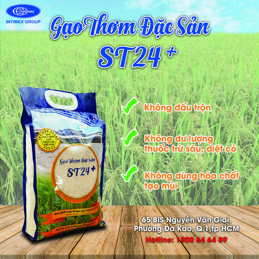 Gạo thơm đặc sản ST24+ Sóc Trăng  IntimexGroup