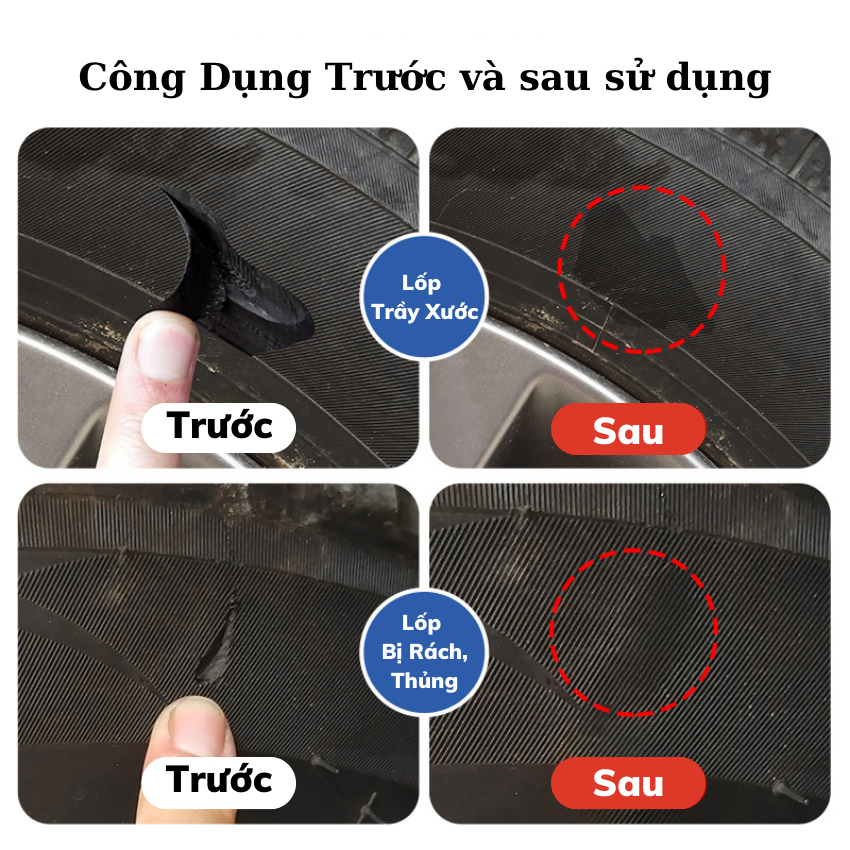 Keo dán,Vá lốp ô tô, xe máy bền chắc như mới, keo sửa chữa vết nứt lốp chuyên dụng độ đàn hồi cao - Bền Bỉ,Siêu Dính