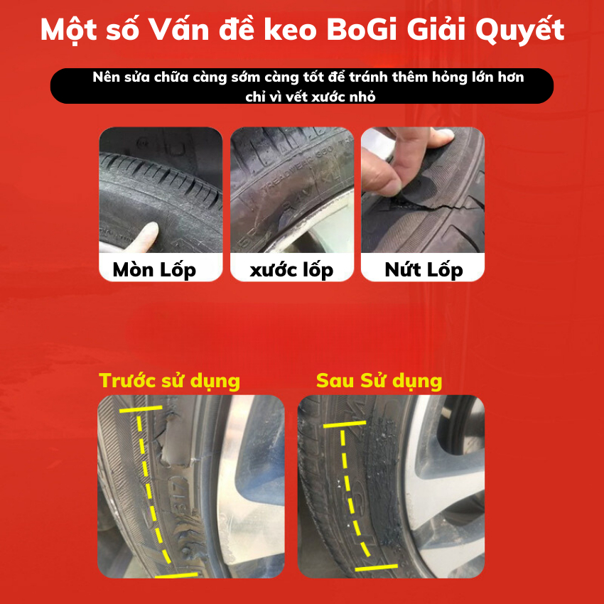 Keo dán,Vá lốp ô tô, xe máy bền chắc như mới, keo sửa chữa vết nứt lốp chuyên dụng độ đàn hồi cao - Bền Bỉ,Siêu Dính