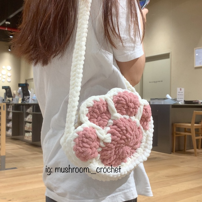 Cat paw bag - túi chân mèo bằng len