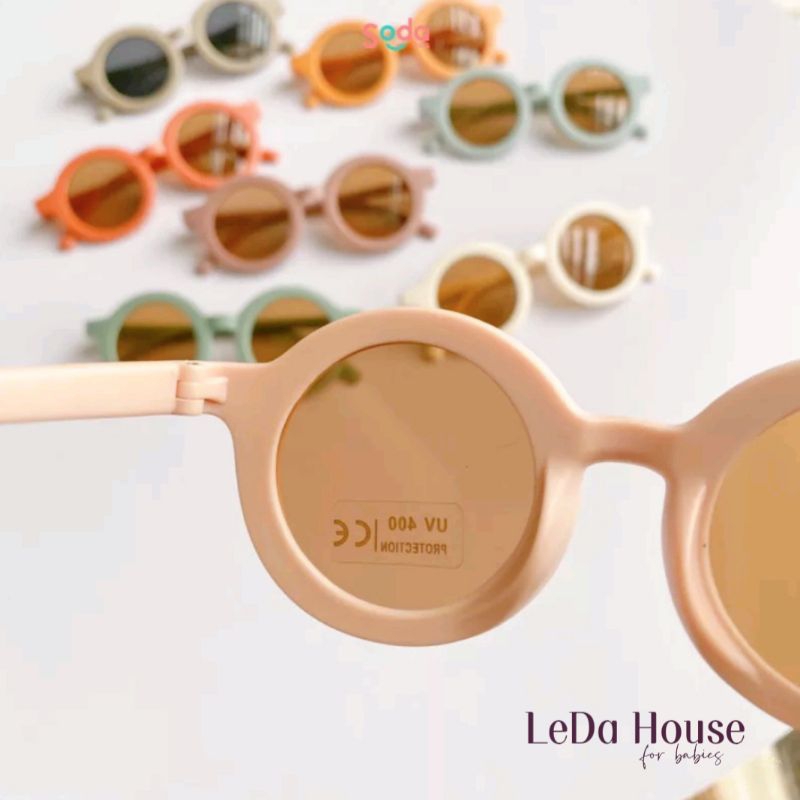 Kính mát cho bé sơ sinh gọng dẻo phi kim siêu bền, chống chói mắt bé chống tia cực tím style Hàn