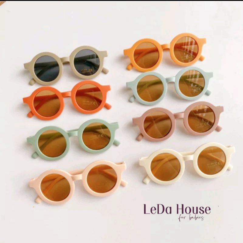 Kính mát cho bé sơ sinh gọng dẻo phi kim siêu bền, chống chói mắt bé chống tia cực tím style Hàn