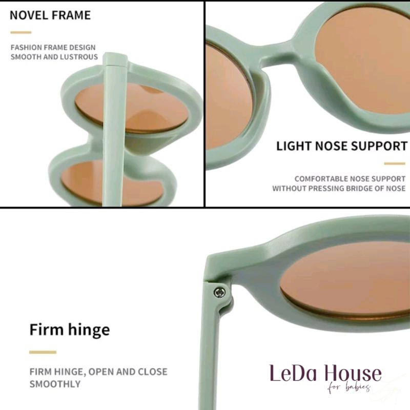 Kính mát cho bé sơ sinh gọng dẻo phi kim siêu bền, chống chói mắt bé chống tia cực tím style Hàn