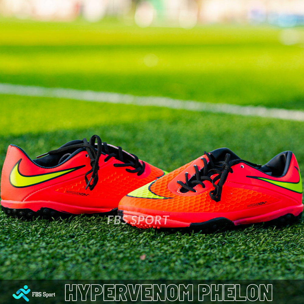 Giày bóng đá HYPERVENOM PHELON đế TF dành cho sân cỏ nhân tạo, màu đỏ vàng , có bảo hành