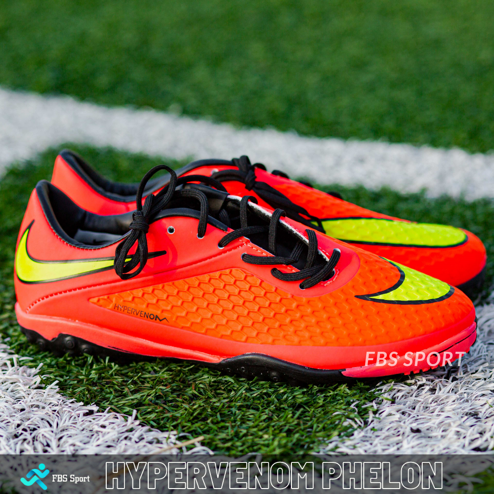 Giày bóng đá HYPERVENOM PHELON đế TF dành cho sân cỏ nhân tạo, màu đỏ vàng , có bảo hành