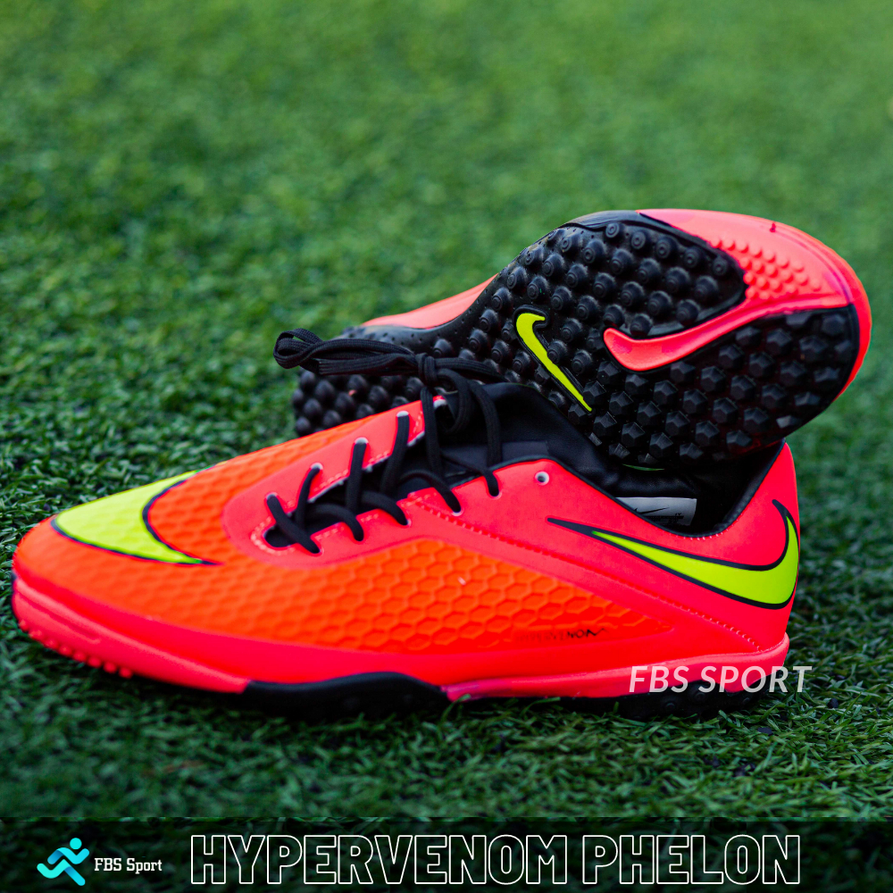 Giày bóng đá HYPERVENOM PHELON đế TF dành cho sân cỏ nhân tạo, màu đỏ vàng , có bảo hành