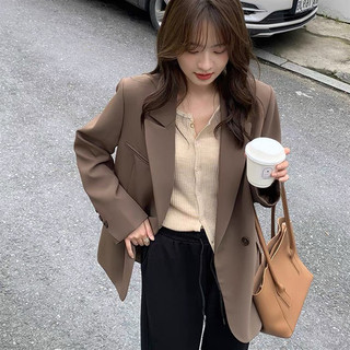  Áo khoác blazer nữ dài tay form rộng phong cách Hàn Quốc vest 2 lớp công sở khoác ngoài mùa đông DELIZ 