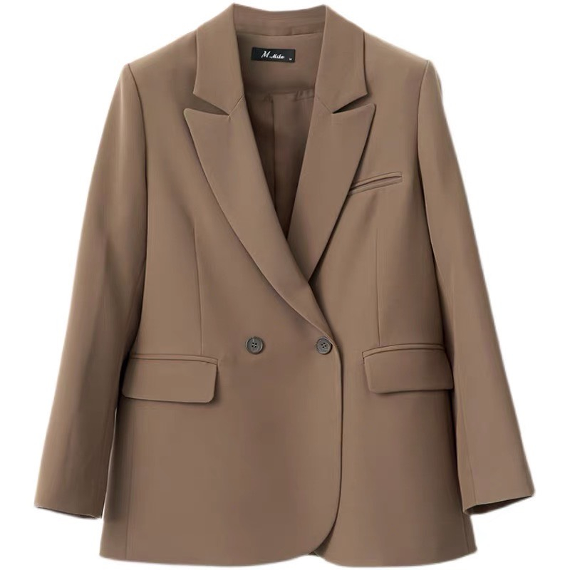 Áo khoác blazer nữ dài tay form rộng phong cách Hàn Quốc vest 2 lớp công sở khoác ngoài mùa đông DELIZ