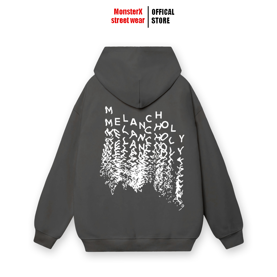 Áo hoodie nỉ bông Monster X Street Melancholy nam nữ form rộng thu đông Local Brand