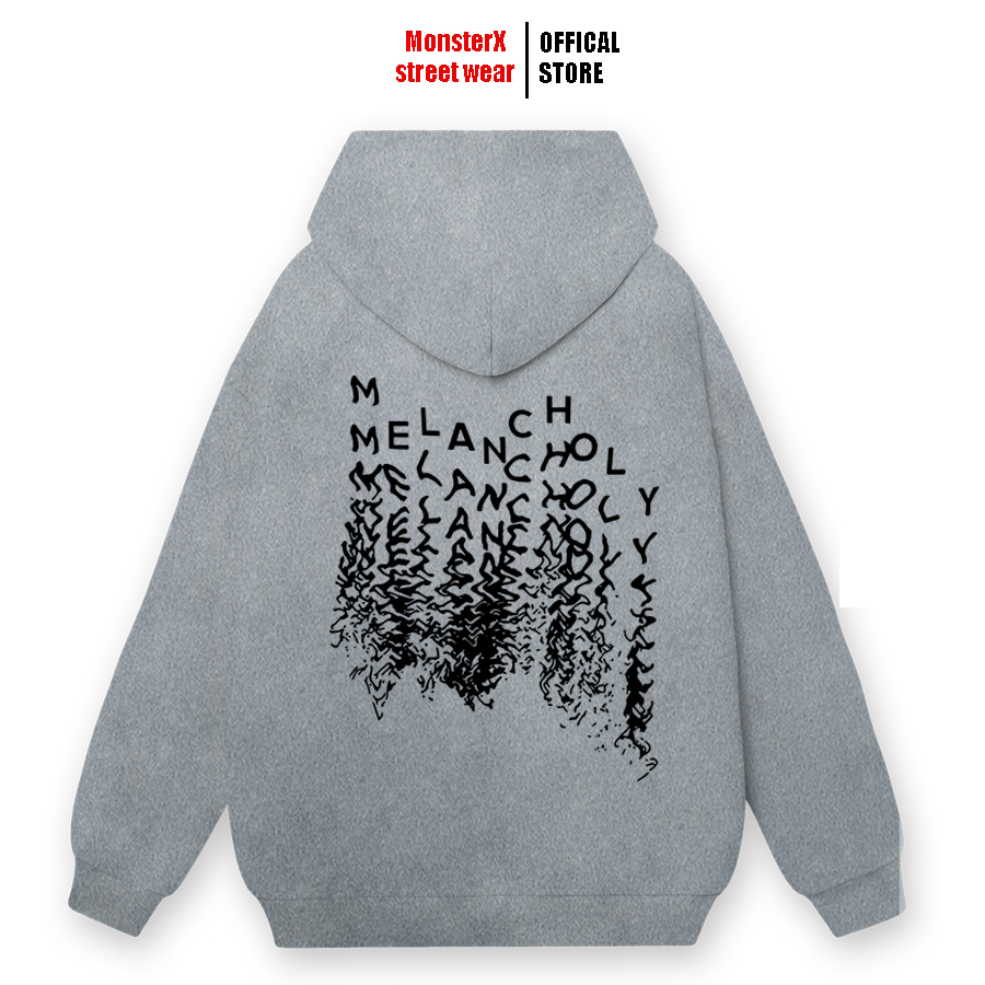 Áo hoodie nỉ bông Monster X Street Melancholy nam nữ form rộng thu đông Local Brand
