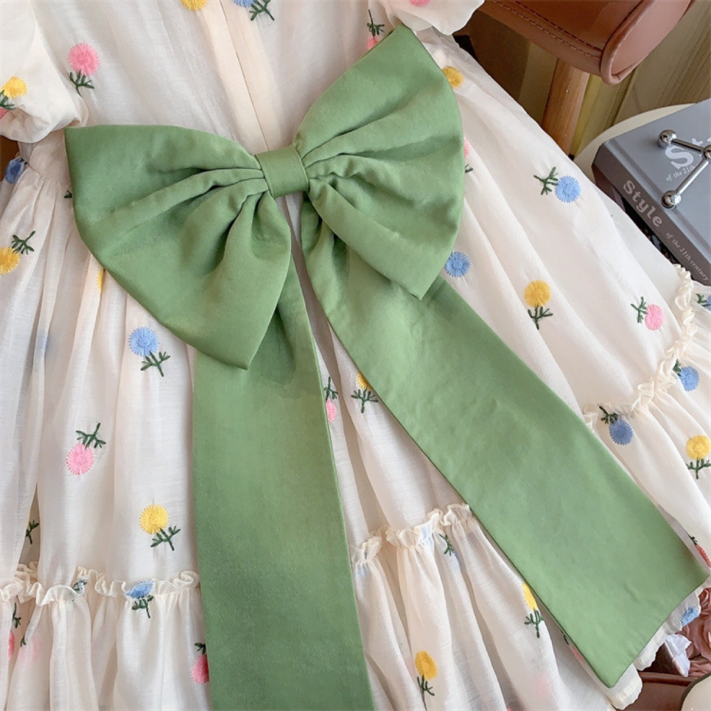 Đầm công chúa thêu hoa vintage dễ thương cho bé gái