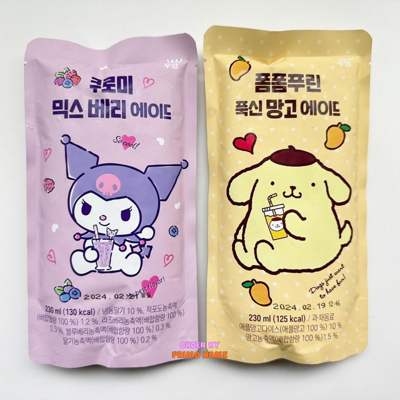 Nước đóng gói SANRIO túi 230ML