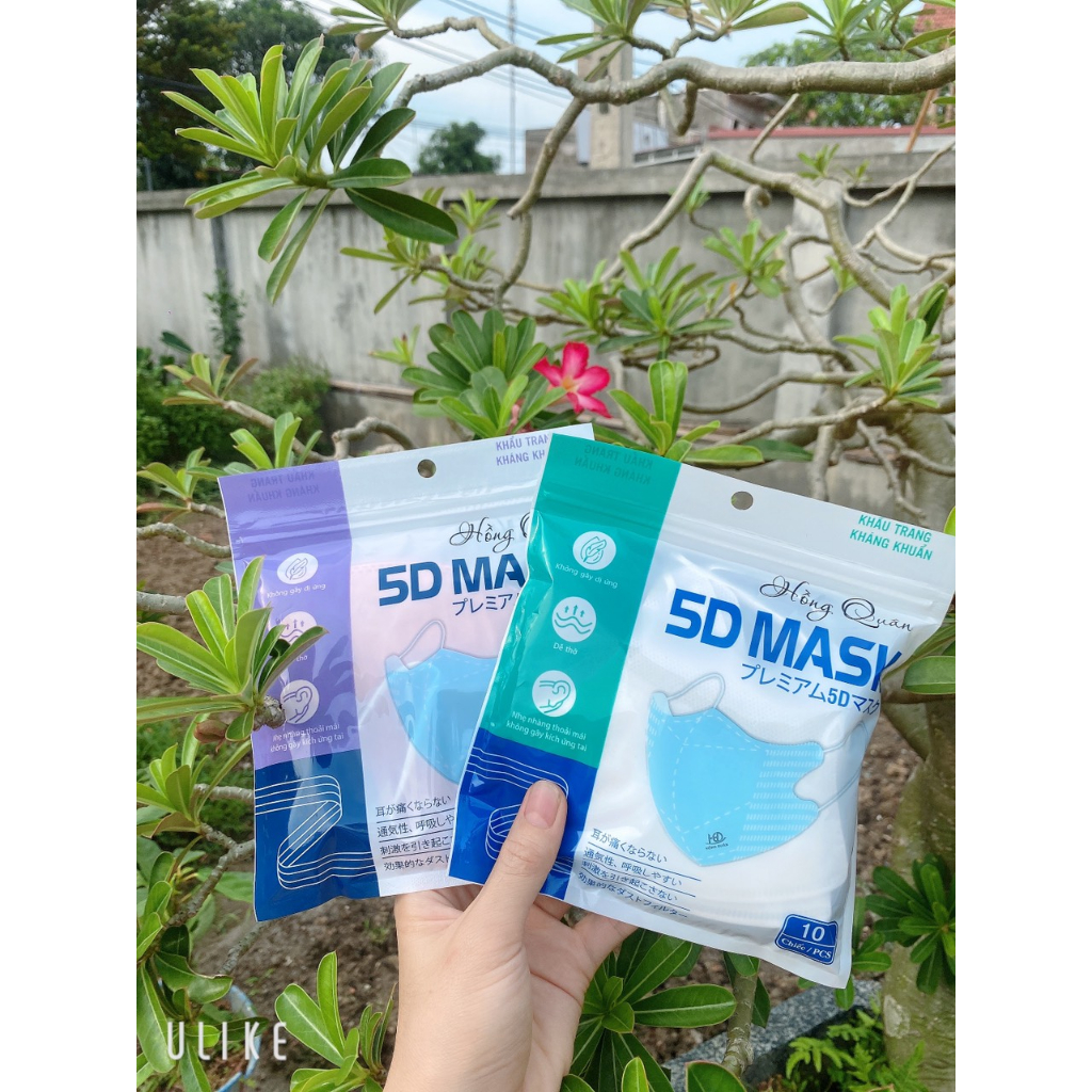 Khẩu trang 5d Hồng Quân mask