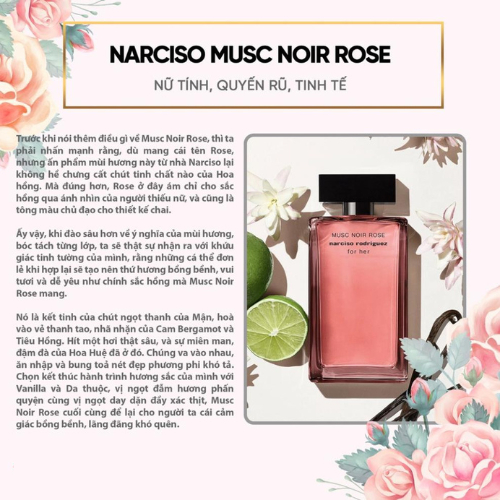 Nước hoa nữ Narciso Rodriguez Musc Noir Rose For Her EDP Dung Tích 100ml - Hương thơm ngọt ngào tươi mát