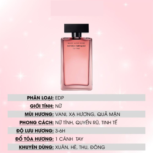 Nước hoa nữ Narciso Rodriguez Musc Noir Rose For Her EDP Dung Tích 100ml - Hương thơm ngọt ngào tươi mát