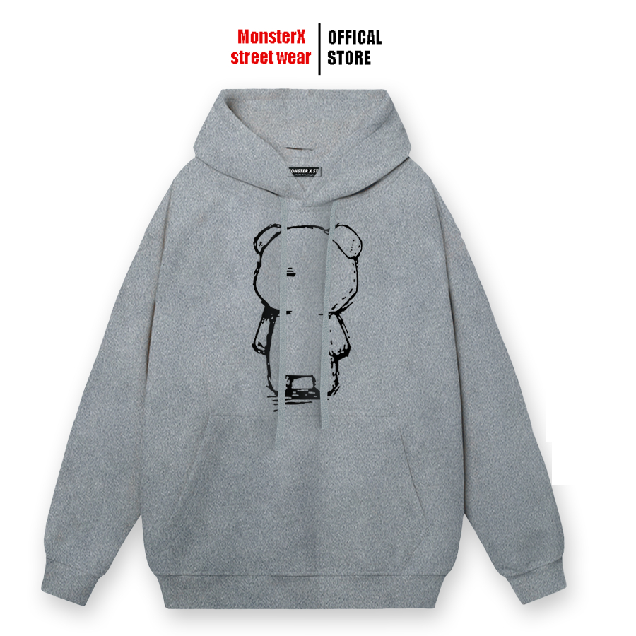 Áo hoodie nỉ bông Monster X Street Gấu Rỗng nam nữ form rộng thu đông Local Brand