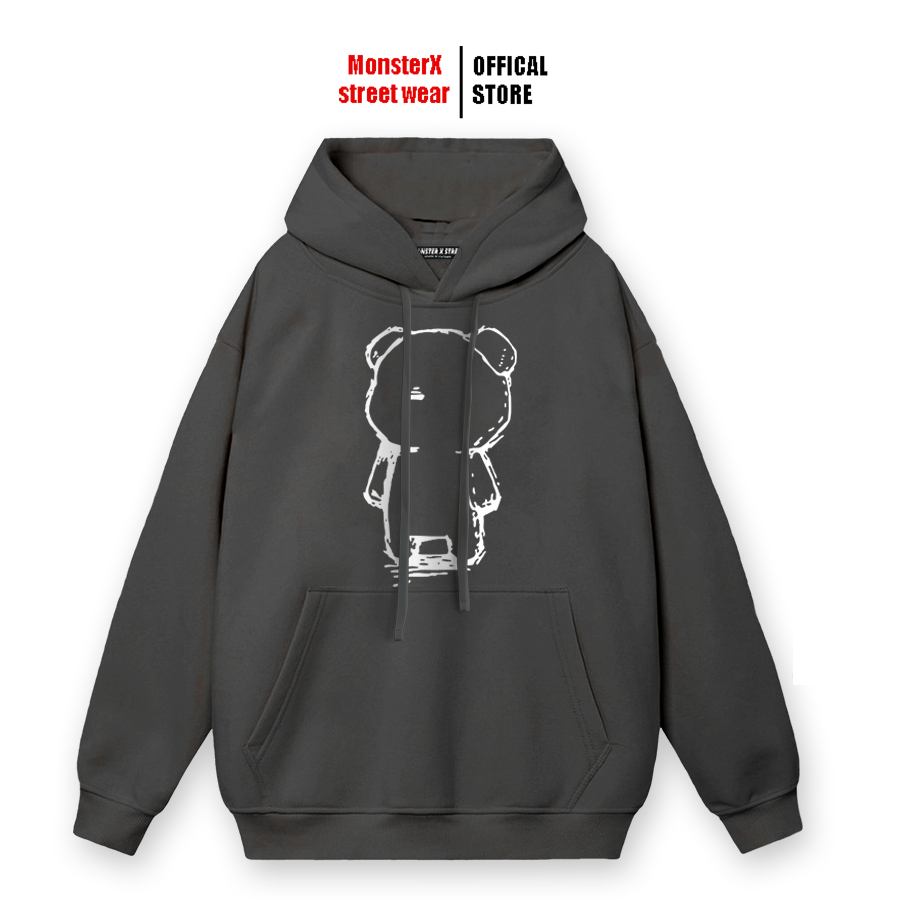 Áo hoodie nỉ bông Monster X Street Gấu Rỗng nam nữ form rộng thu đông Local Brand