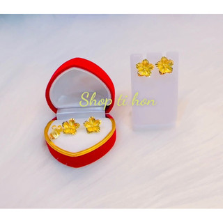 Bông tai kiểu hoa mai mạ vàng 24