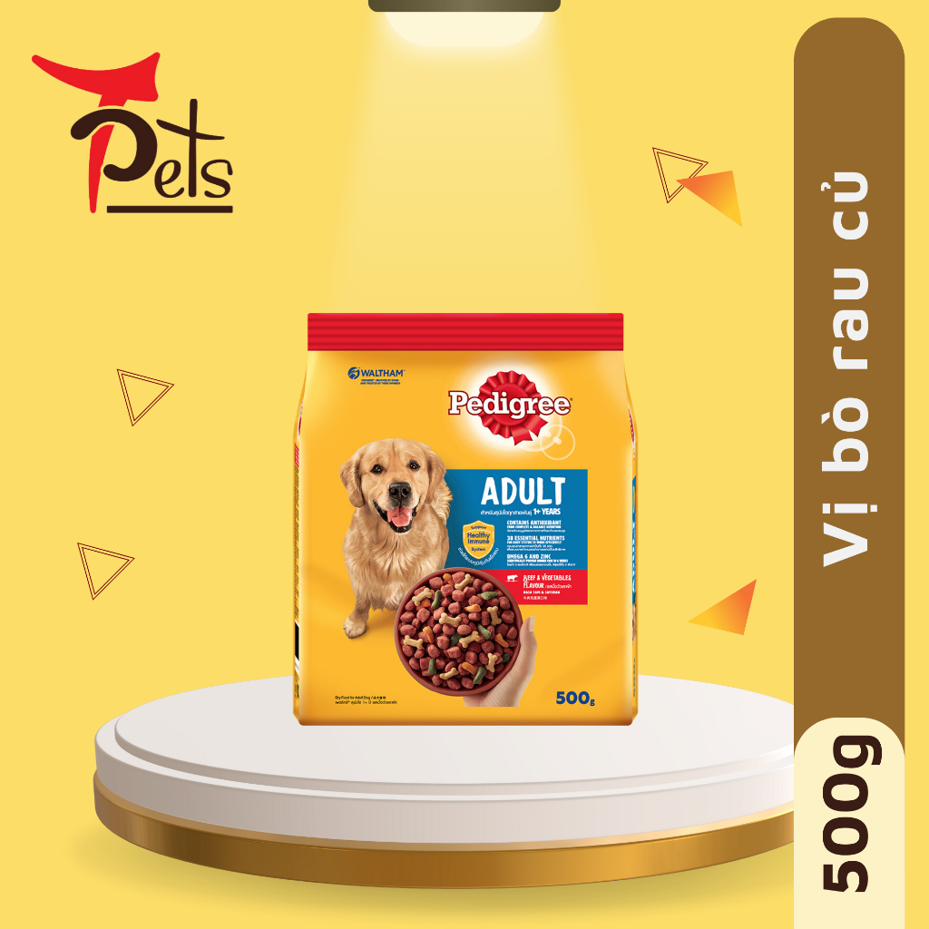 Thức ănn Dạng Hạt Khô Cho Chó Lớn Vị Bò Và Rau Củ, 500g PEDIGREE