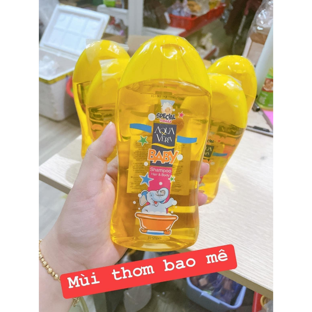 Combo 1 Gel tắm gội toàn thân AquaVera dành cho trẻ em 315ML  + 1 Dầu xả Ahalo Butter dưỡng tóc 500ML (AHALO00