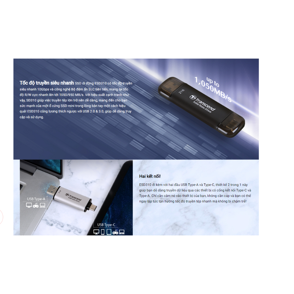 Ổ Cứng Di Động SSD siêu nhỏ Transcend ESD310