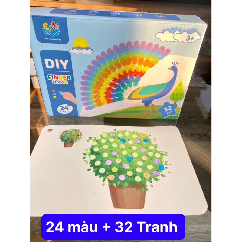 Bộ tranh Tô Màu bằng ngón tay nhiều hình ảnh đơn giản sáng tạo, an toàn. Tô màu vân tay cho bé