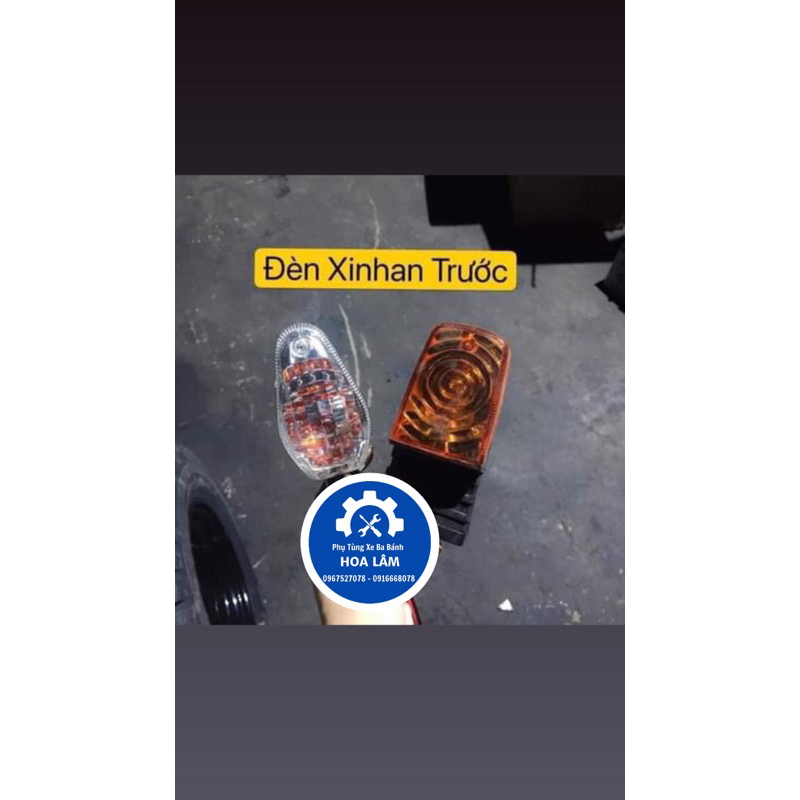 Xi nhan trước đầu tròn - vuông xe ba bánh - xe ba gác