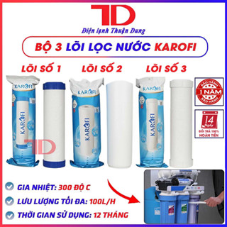 Bộ 3 lõi lọc nước dành cho tất cả các máy lọc nước Ro, Kangaroo, Karofi, Unilife, Aqua... - Điện Lạnh Thuận Dung